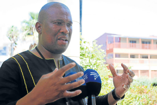 GROWTH PLANS: ANC provincial Secretary Oscar Mabuyane addresses the media in East London yesterday Picture: SIBONGILE NGALWA