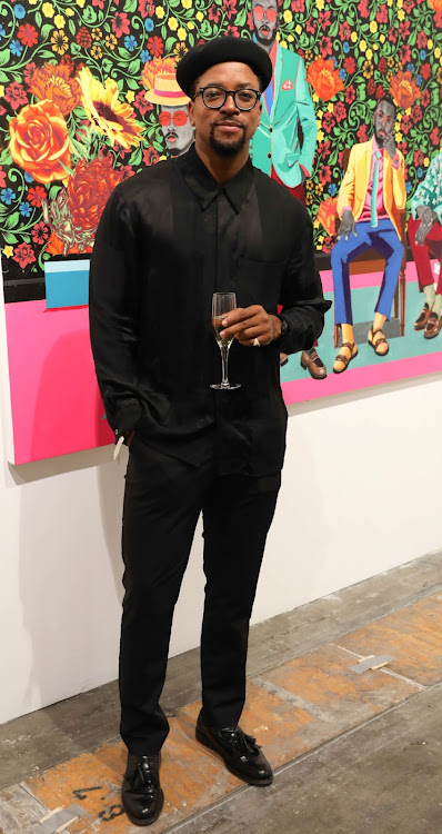 Maps Maponyane checks out the art at the Cape Town International Convention Centre.