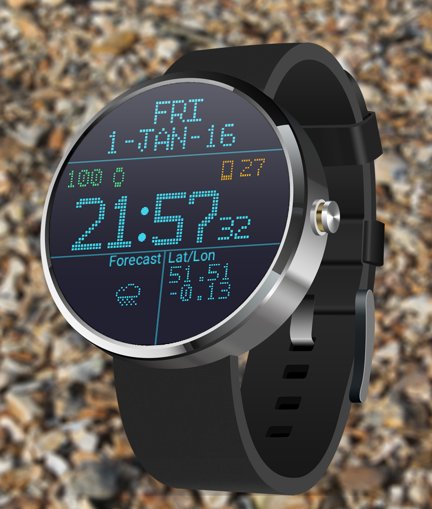 Android application LED Watchface with Weather screenshort