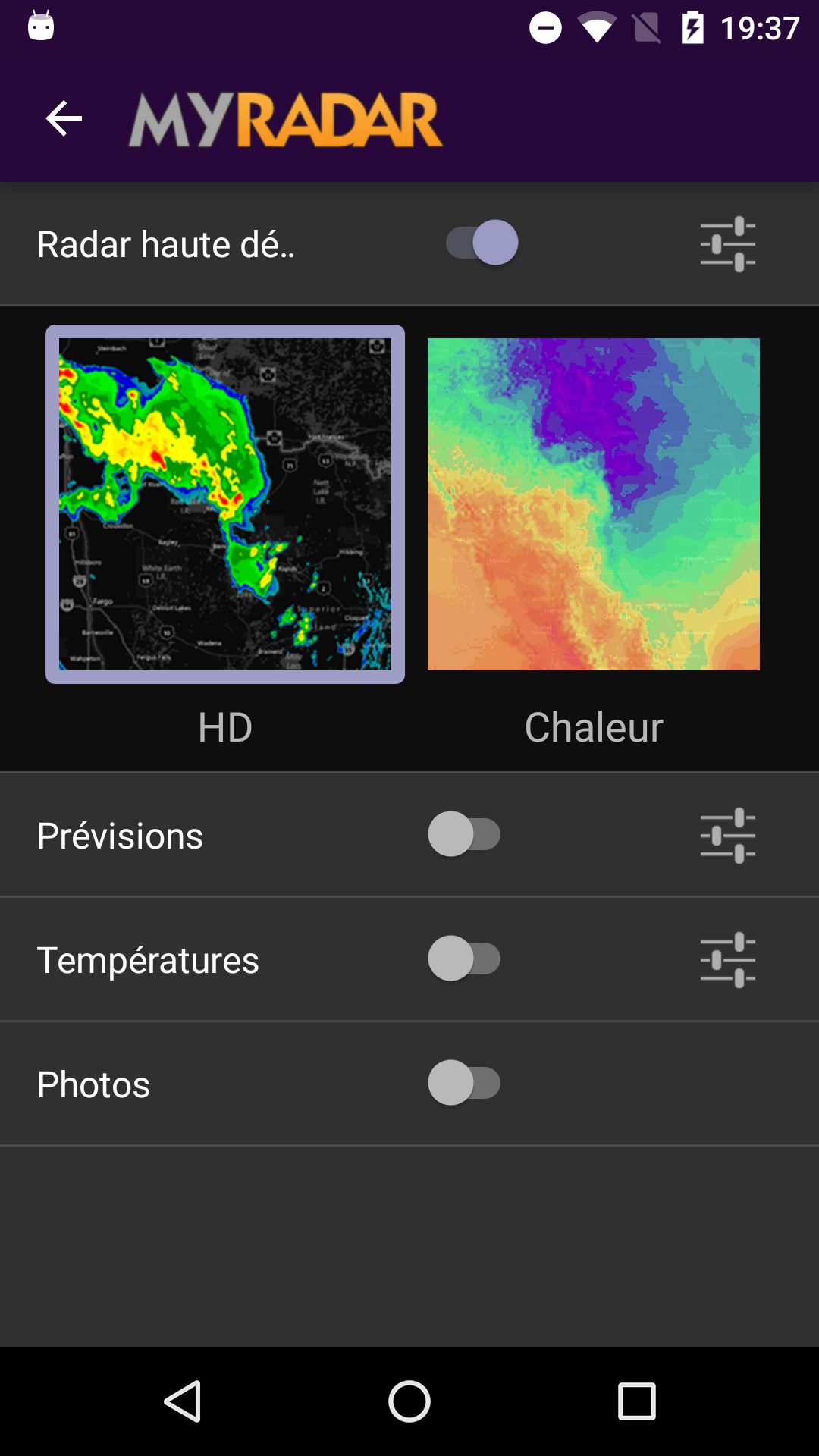 Android application MyRadar Weather Radar screenshort