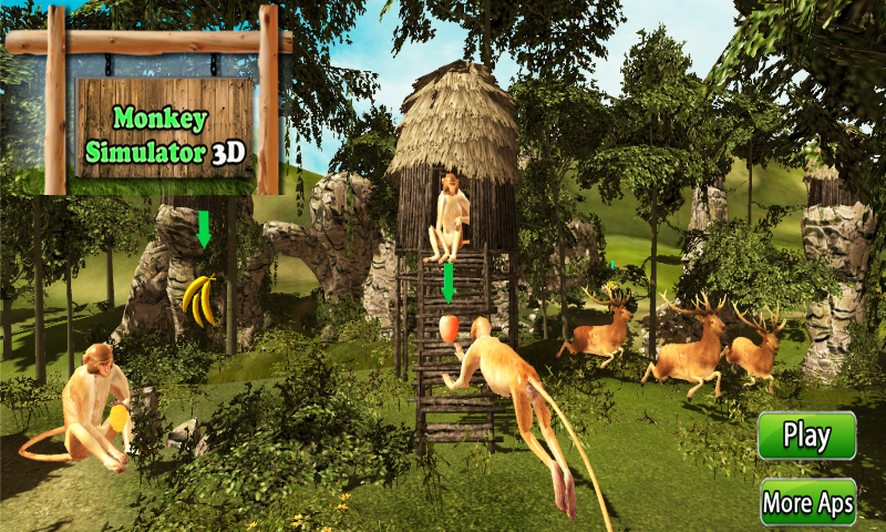 Android application Monkey Simulator 3D screenshort