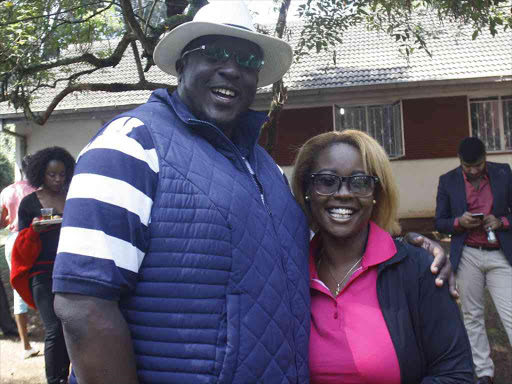 State House's Big Ted with former radio personality Kalekye Mumo.