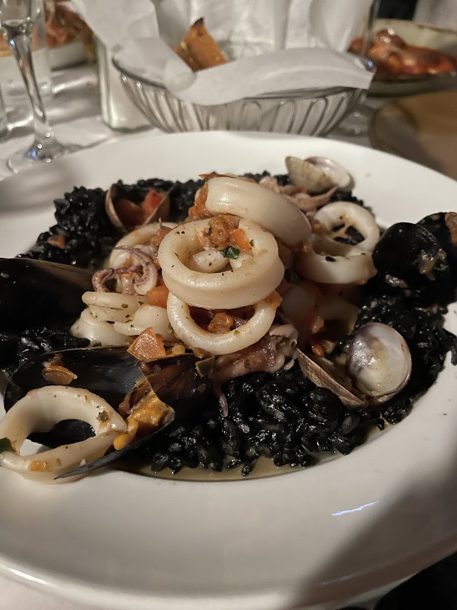 Squid Ink Rissotto with seafood