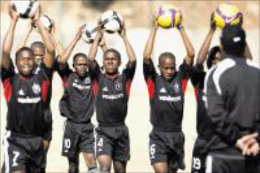 ONE CHANCE: Pirates U-15 players training hard in Joburg. Development head Augusto Palacios said there were no school holidays for the boys. Pic: ANTONIO MUCHAVE. 29/07/2009. © Sowetan