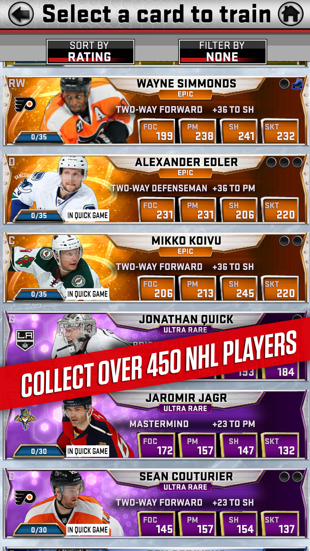 Android application NHL SuperCard screenshort