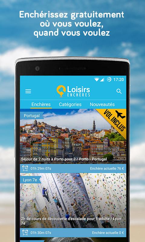 Android application Loisirs Enchères - Offres de voyages et bons plans screenshort