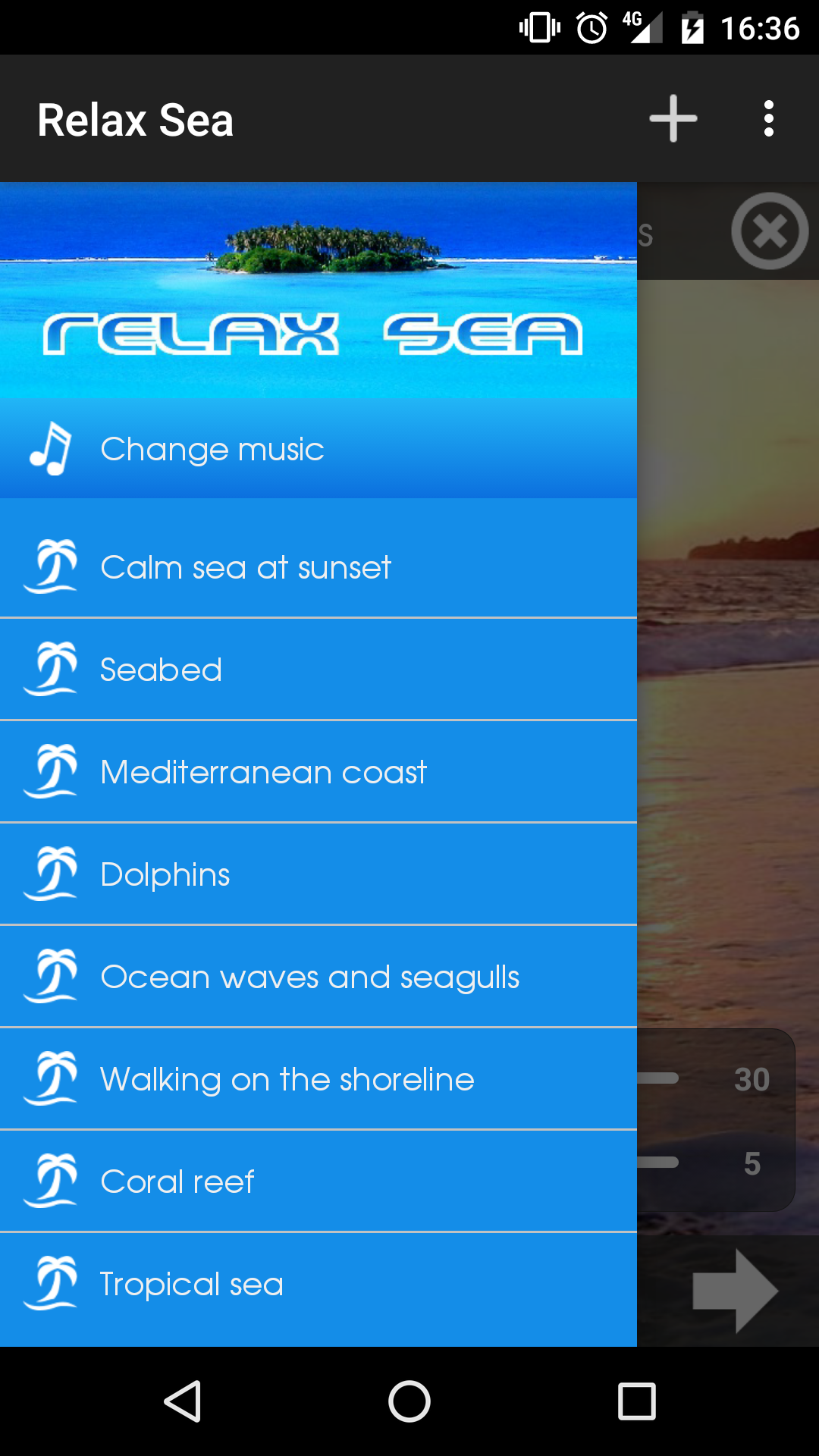 Android application Relax Ocean - Nature sounds: sleep & meditation screenshort