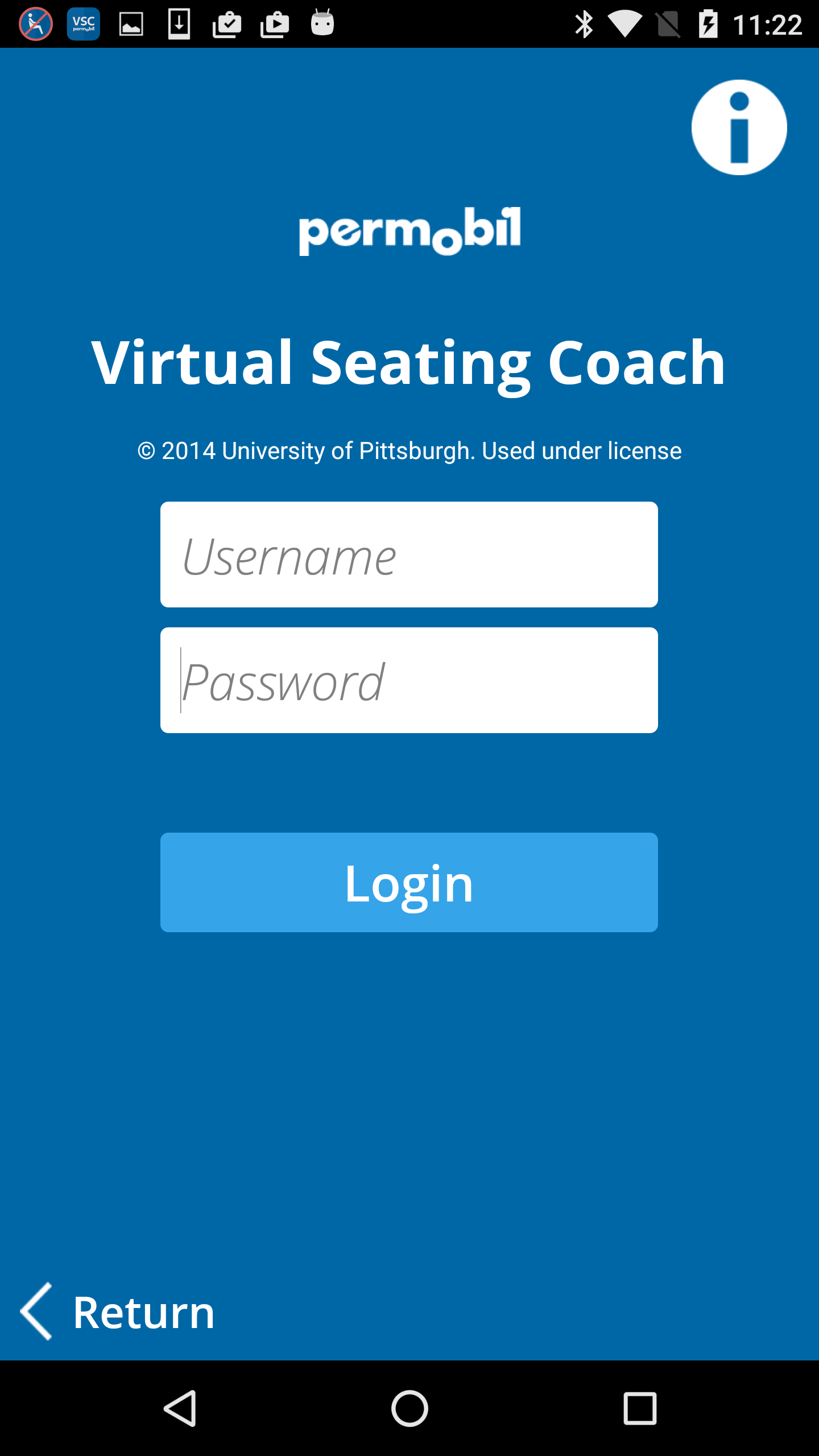 Android application Virtual Seating Coach (VSC) screenshort