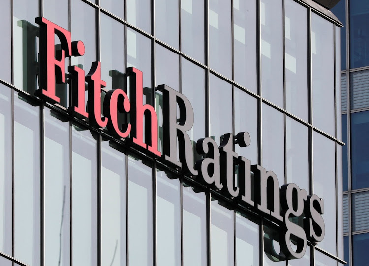 The Fitch Ratings logo at their offices in London, Britain. Picture: REINHARD KRAUSE/REUTERS