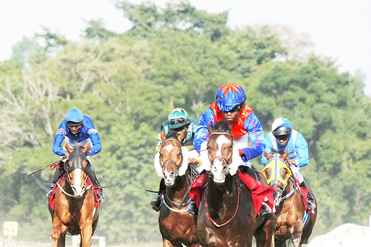 Part of the action during Sunday's races at Ngong Racecourse