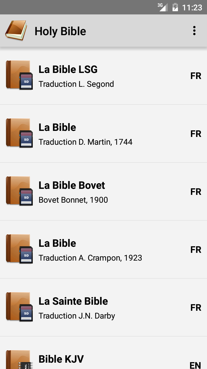 Android application Bible: KJV, BBE, ASV, WEB, LSG Pro screenshort
