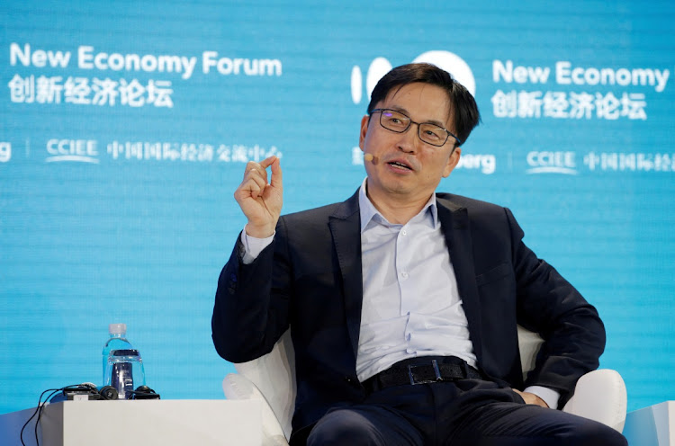 Zhang Lei, founder, chairman and chief executive officer of Hillhouse Capital Management Group, speaks at the New Economy Forum in Beijing, China, on November 21, 2019. Picture: REUTERS/JASON LEE