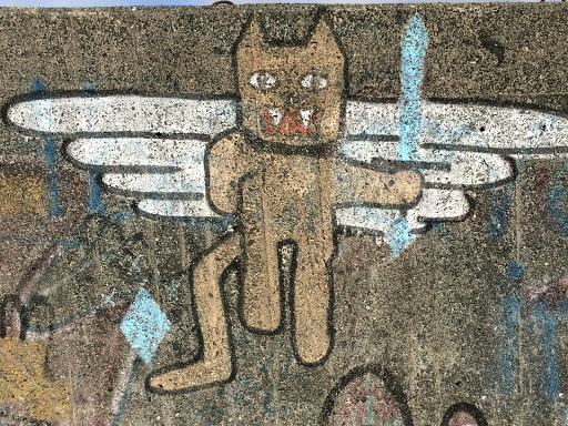 Winged Cat With Sword Mural