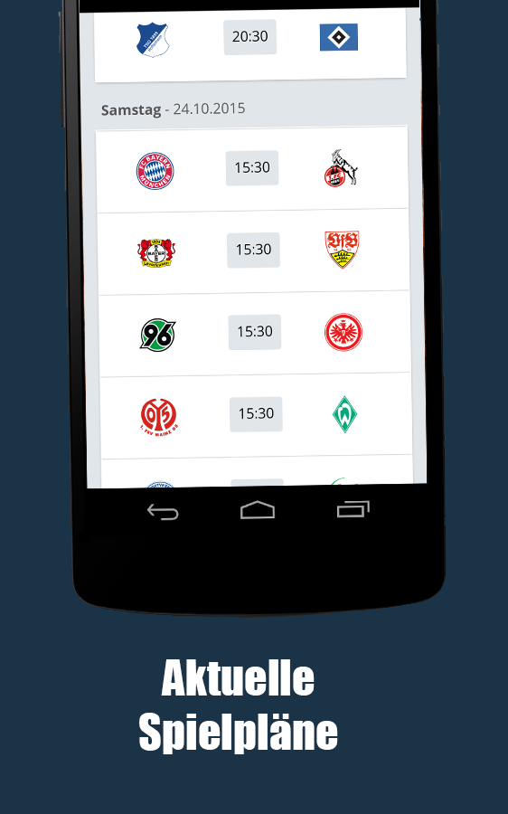 Android application Fußball Live Ticker Ergebnisse screenshort