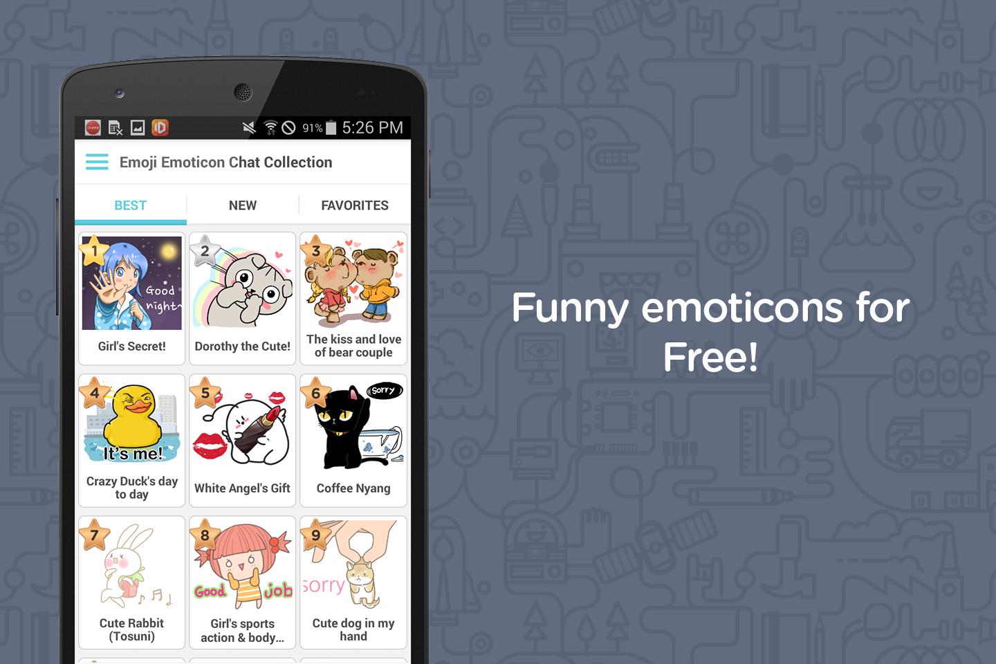 Android application Emoji Emoticon Chat Collection screenshort