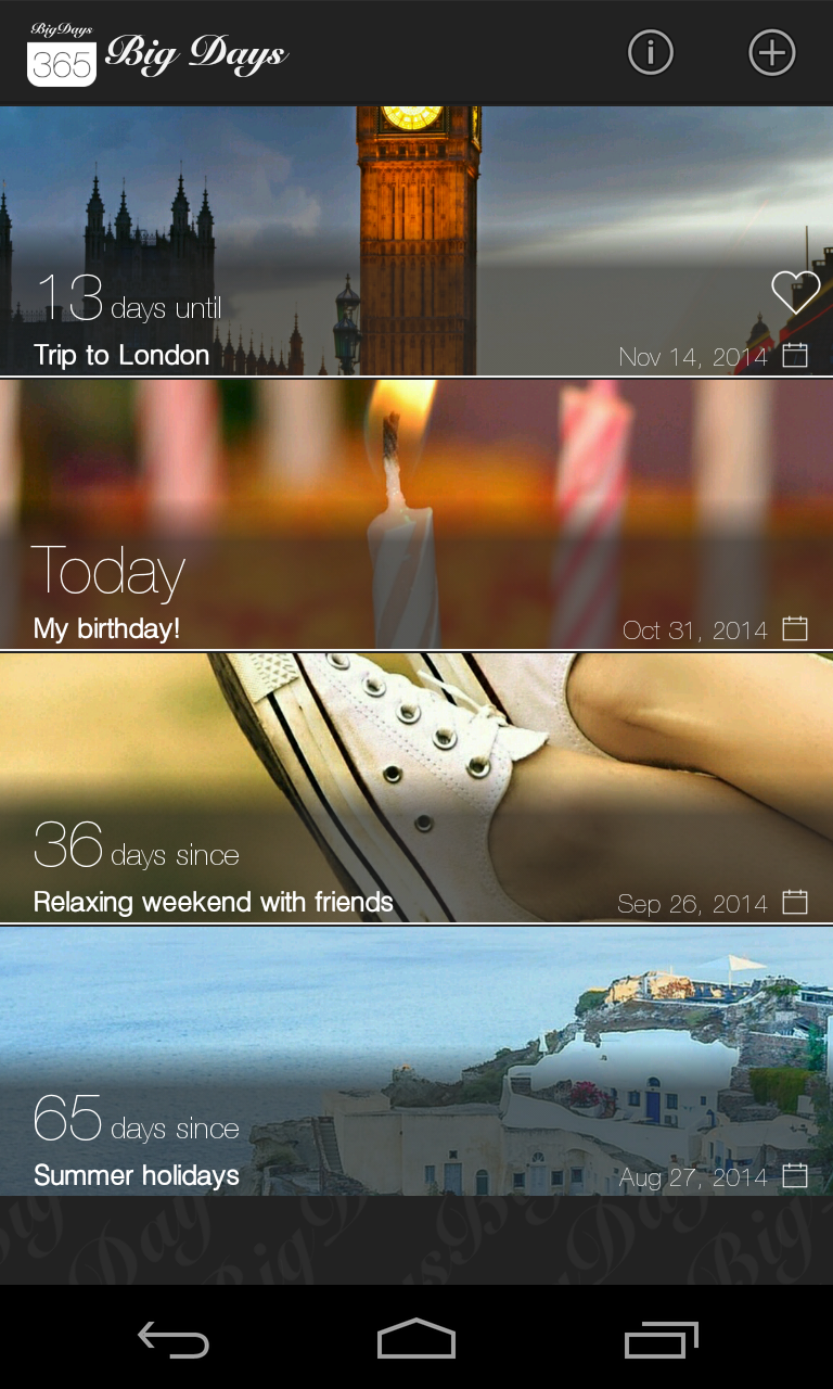Android application Big Days - Events Countdown screenshort