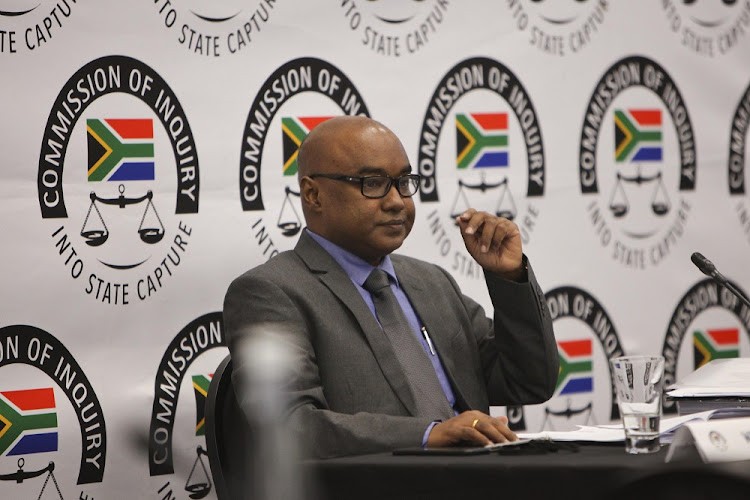 Former ANN7 Editor, Rajesh Sundaram prepares to give testimony, 03 June 2019, at the Commission into State Capture in Parktown, Johannesburg.