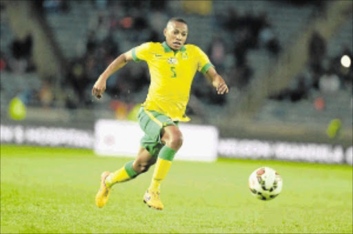 SOWETO, SOUTH AFRICA - SEPTEMBER 08: Andile jali during the 2015 Nelson Mandela Challenge match between South Africa and Senegal at Orlando Stadium on September 08, 2015 in Soweto, South Africa. (Photo by Lefty Shivambu/Gallo Images)