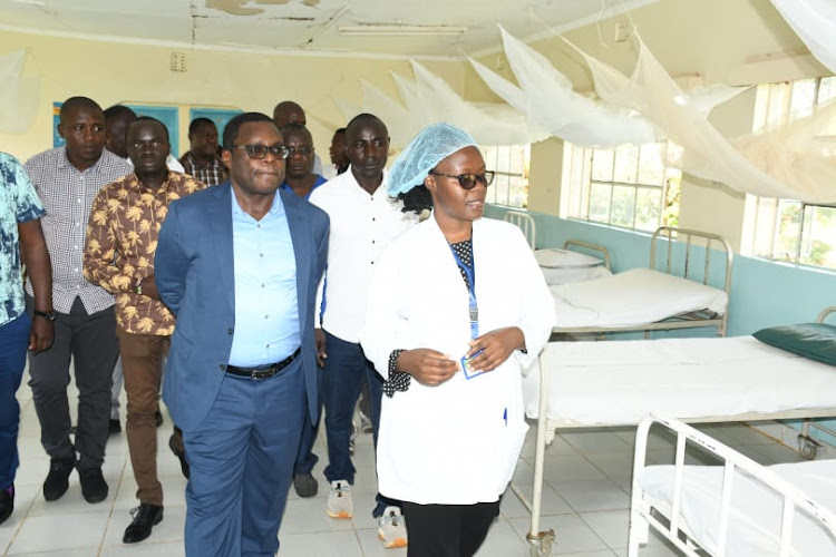 Bungoma Governor Kenneth Lusaka during an impromptu visit at the Bumula Subcounty Hospital on Thursday, September 1.