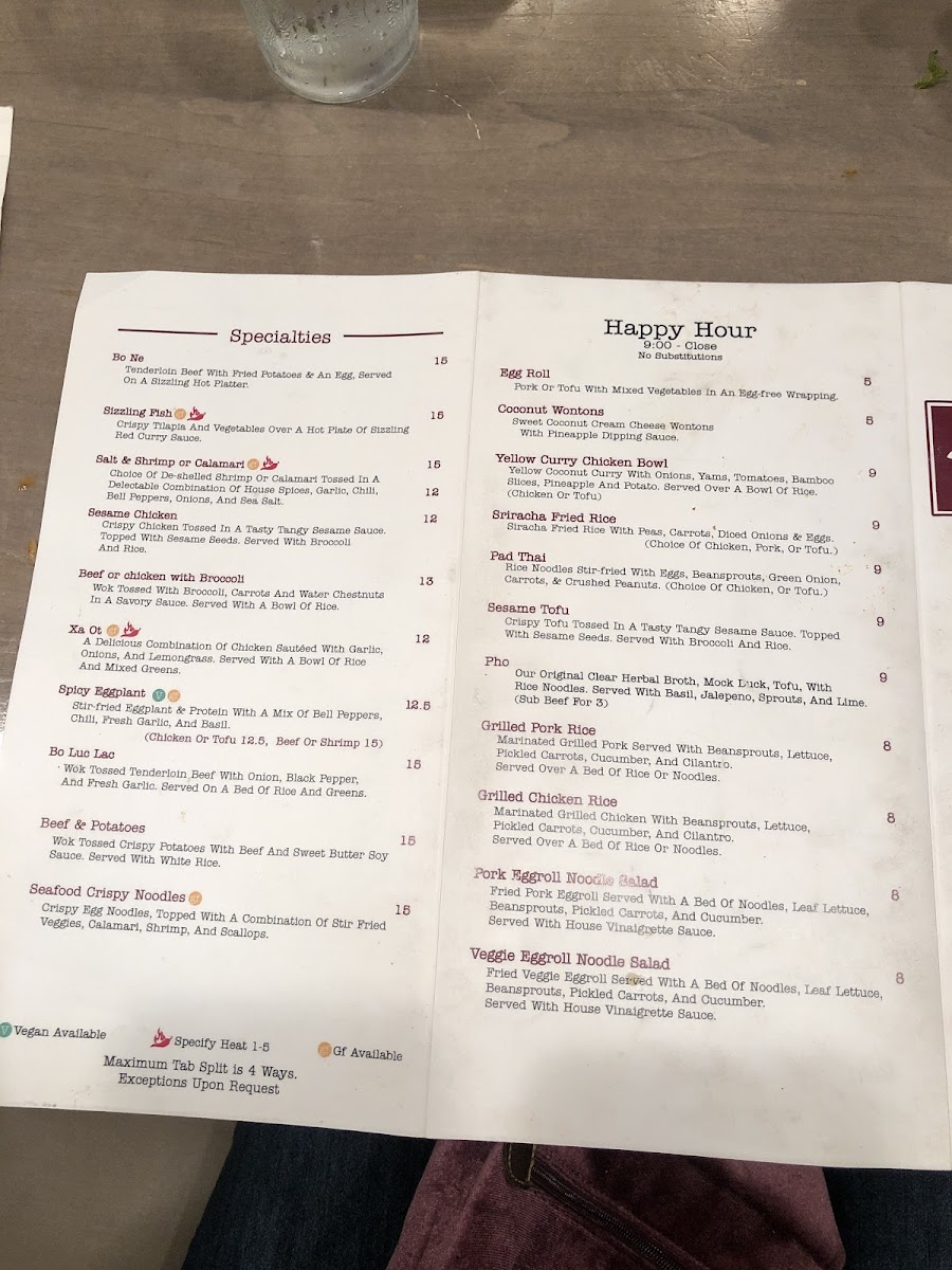 Menu p3 back side and happy hour