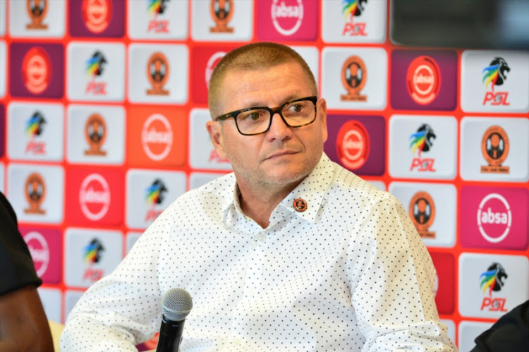 Jozef Vukusic coach of Polokwane City during the Absa Premiership Polokwane derby press conference at Peter Mokaba Stadium on August 16, 2018 in Polokwane, South Africa.