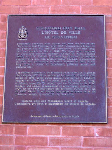 Stratford's spacious civic square has been the site of the city's municipal buildings since 1857. Construction began on the present city hall after the destruction of the first town hall and...