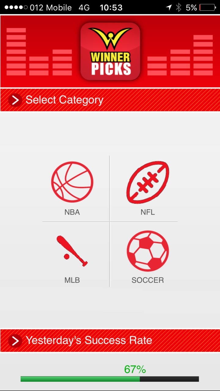 Android application Winner Sport Picks Predictions screenshort