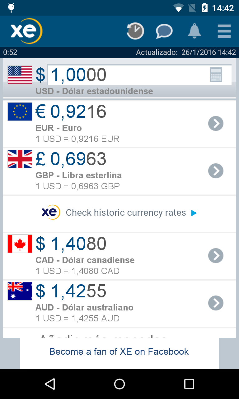 Android application Xe – Currency Converter & Global Money Transfers screenshort