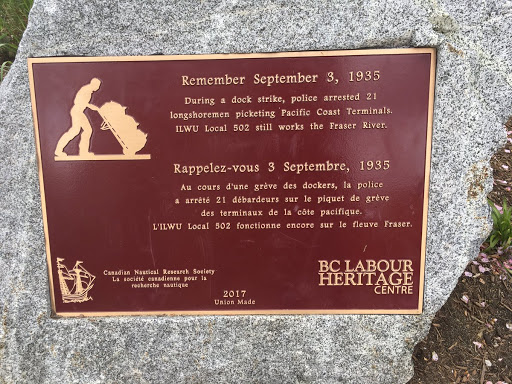 Remember September 3, 1935  During a doc strick, police arrsested 21 longshoremen picketing Pacific Coast Terminals. ILWU Local 502 still works the Fraser River.   Submitted by @WeBuildBC