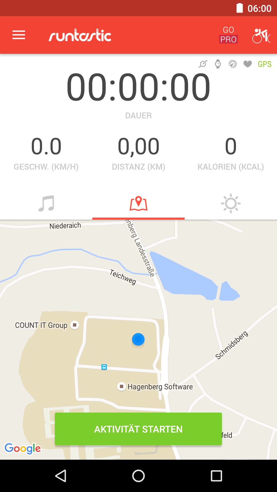 Android application Runtastic Road Bike Tracker screenshort