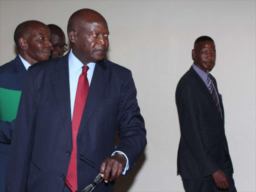 Suspended Supreme Court judge Philip Tunoi at the Supreme Court on February 1, where he was probed over allegations he received a Sh200 million bribe to rule in favour of Nairobi Governor Evans Kidero in an election petition /PHILIP KAMAKYA