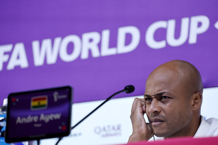 Ghana's Andre Ayew during a press conference.