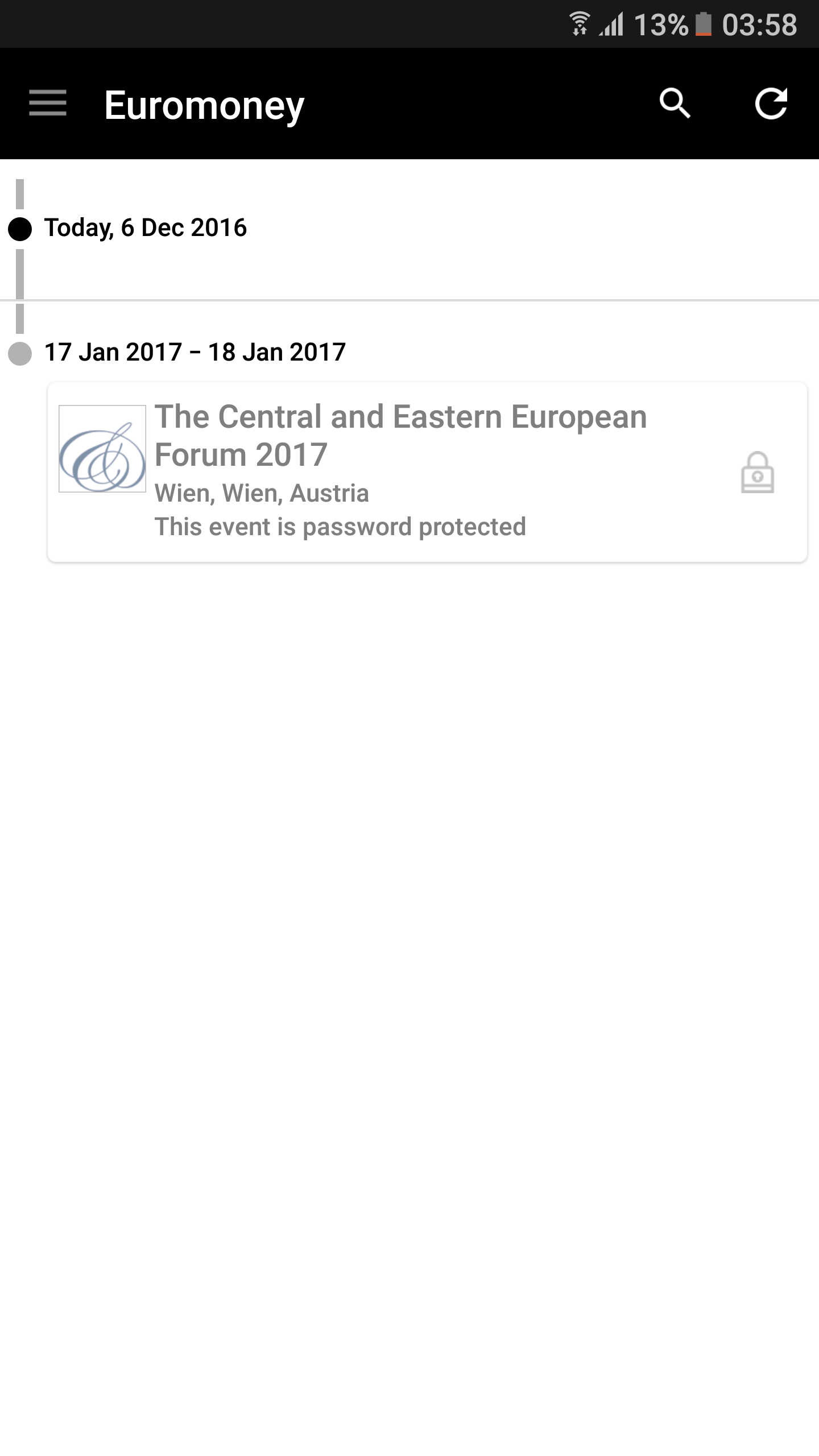 Android application Euromoney Conferences screenshort