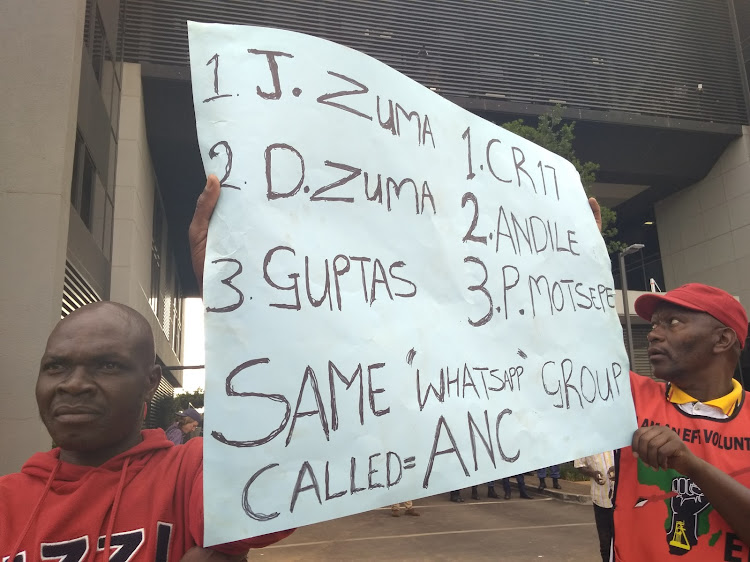EFF members protest outside the state capture commission on Tuesday November 20 2018.