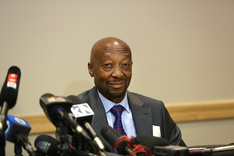 Suspended SARS commissioner, Tom Moyane, at a press conference at the Protea Hotel in Illovo, Johannesburg on July 9 2018.