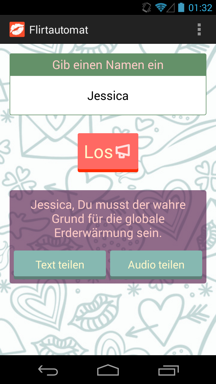 Android application Flirt-o-matic screenshort