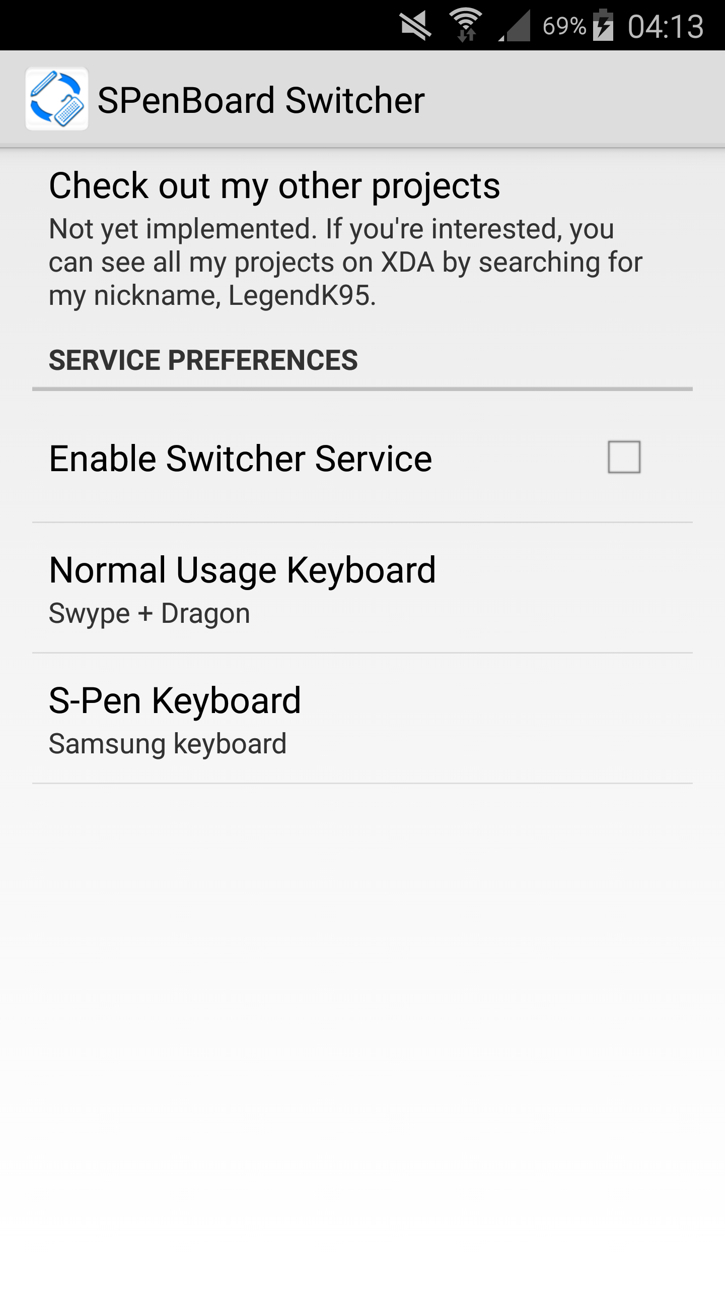 Android application [Root] SPenBoardSwitcher screenshort