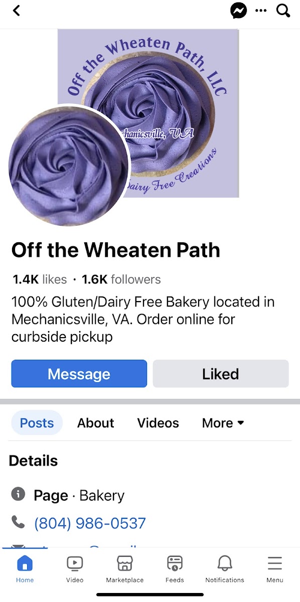 Off the Wheaten Path gluten-free menu