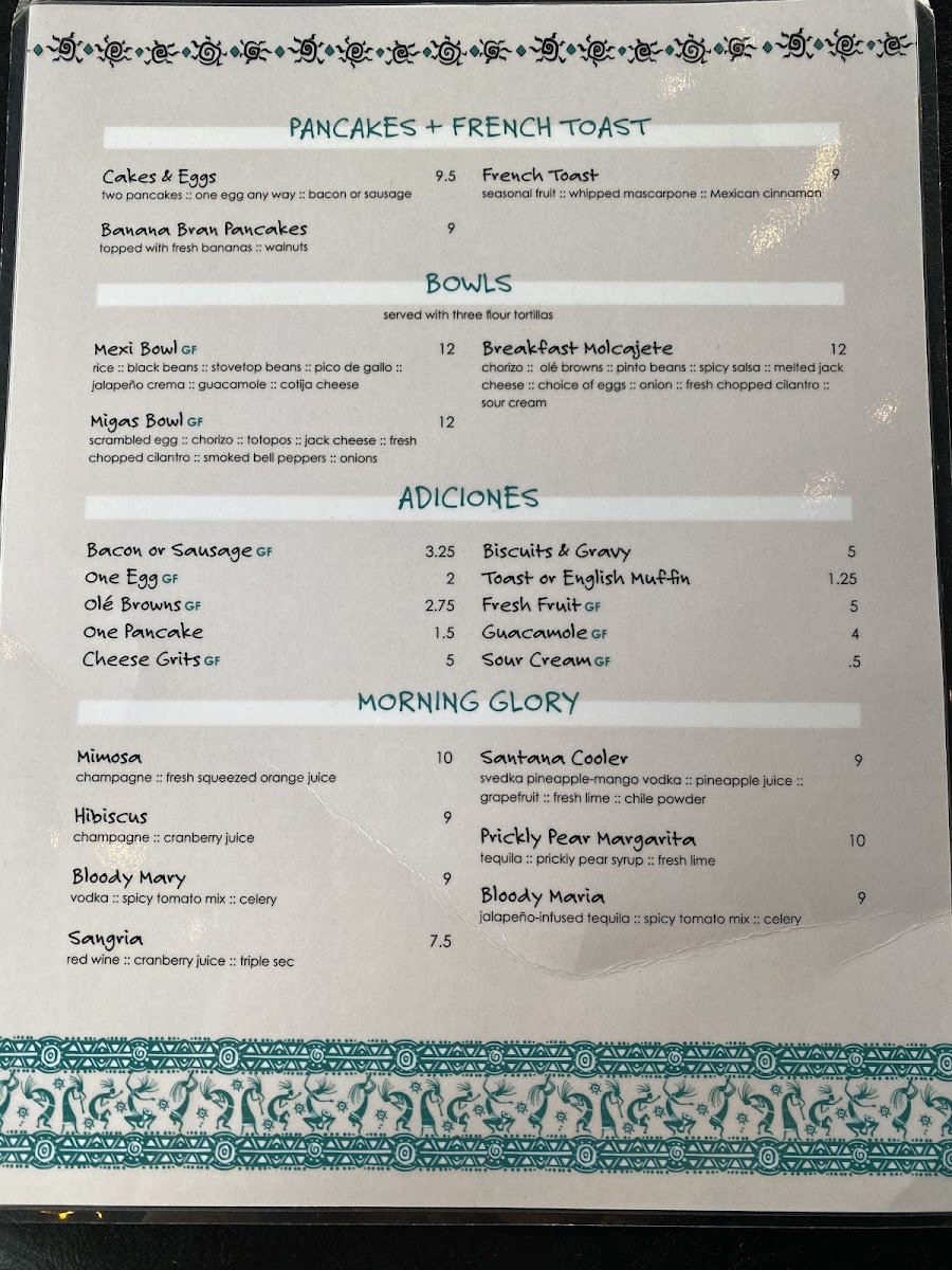 Cafe Olé gluten-free menu