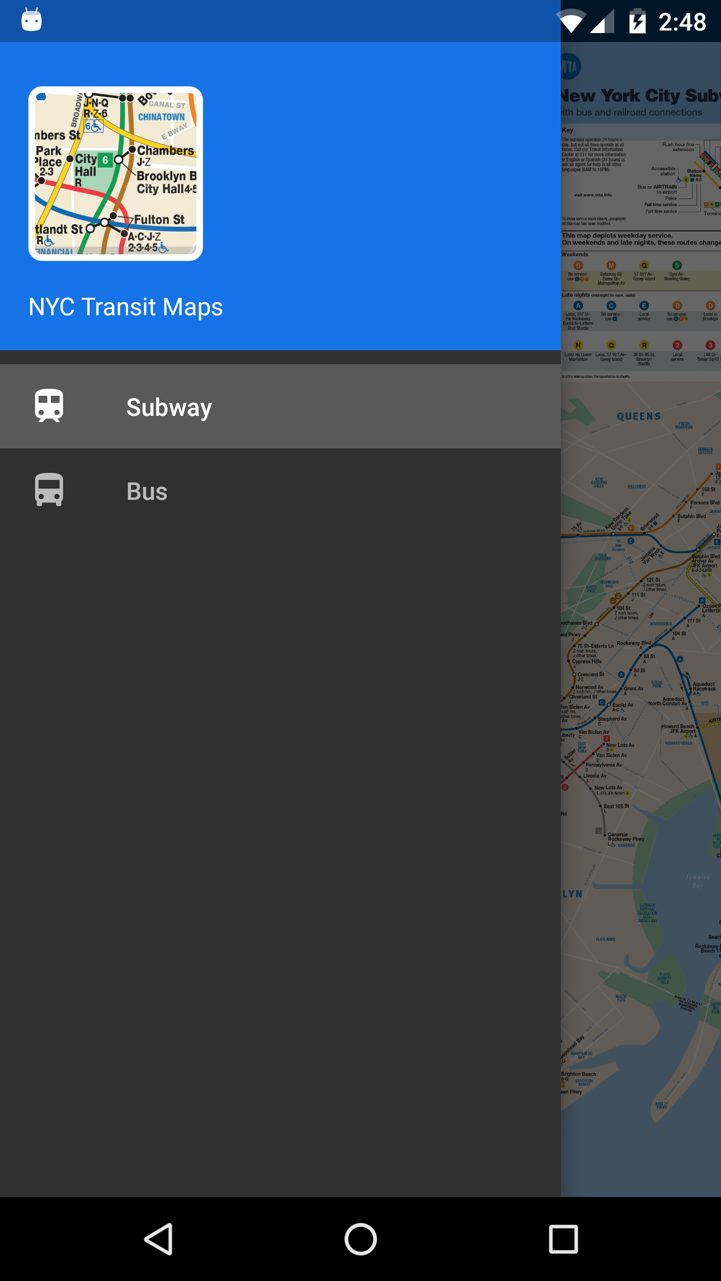 Android application NYC Transit Maps - Free No Ads screenshort
