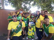 Informal settlement resident Phindile Xaba, middle, with her fellow ANC supporters who made their mark on election day.