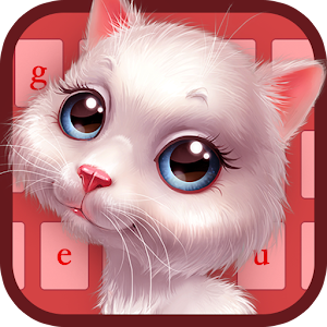 Download Red cute white kitty keyboard theme For PC Windows and Mac