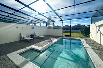 South-facing pool deck at this Westside-Windsor vacation home