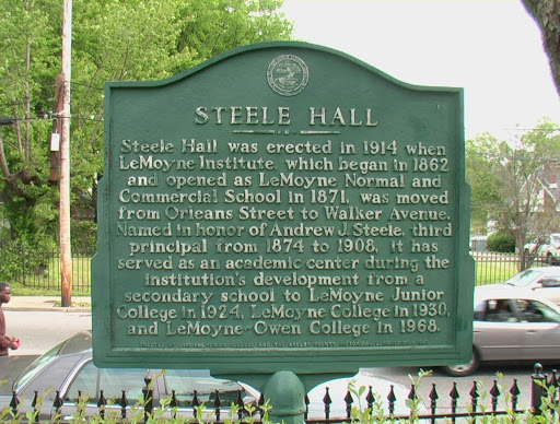 Steele Hall was erected in 1914 when LeMoyne Institute, which began in 1862 and opened as LeMoyne Normal and Commercial School in 1871, was moved from Orleans Street to Walker Avenue. Named in...