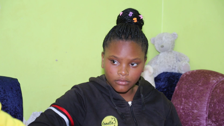 Sharon Waithera at her aunts home in Murram village in Juja, Kiambu County on Tuesday.