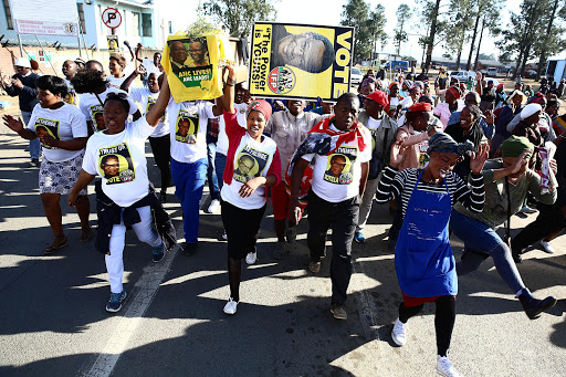 Jubilant IFP supporters celebrate their victory ahead of the official results announcement on May 25, 2017 in Nquthu, KwaZulu-Natal.