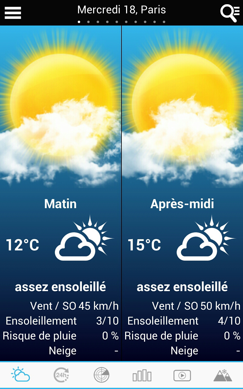 Android application Weather for France and World screenshort