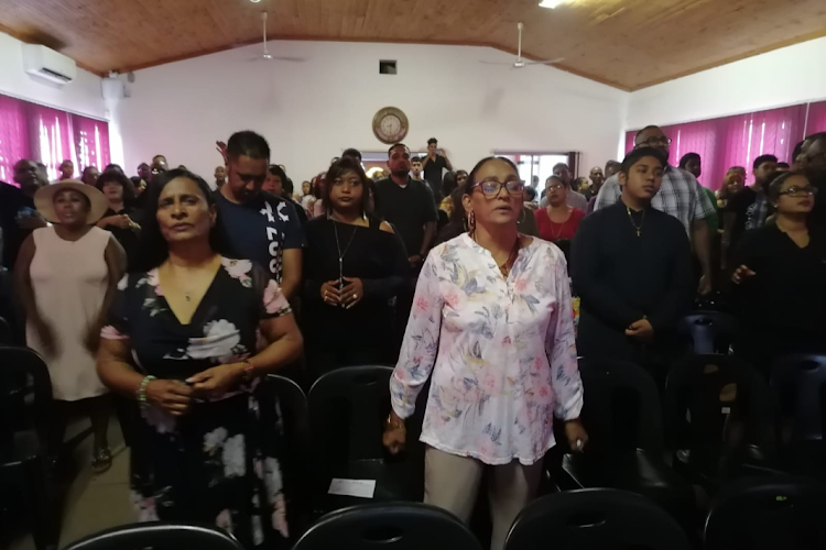 Congregants at Newholmes Christian Fellowship church in Northdale, Pietermaritzburg, which DA KZN leader Francois Rodgers visited on Friday.