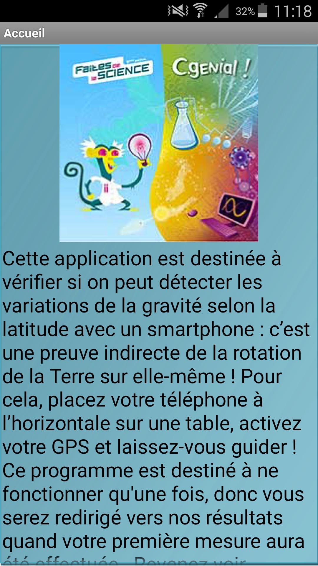 Android application E-Gravity screenshort