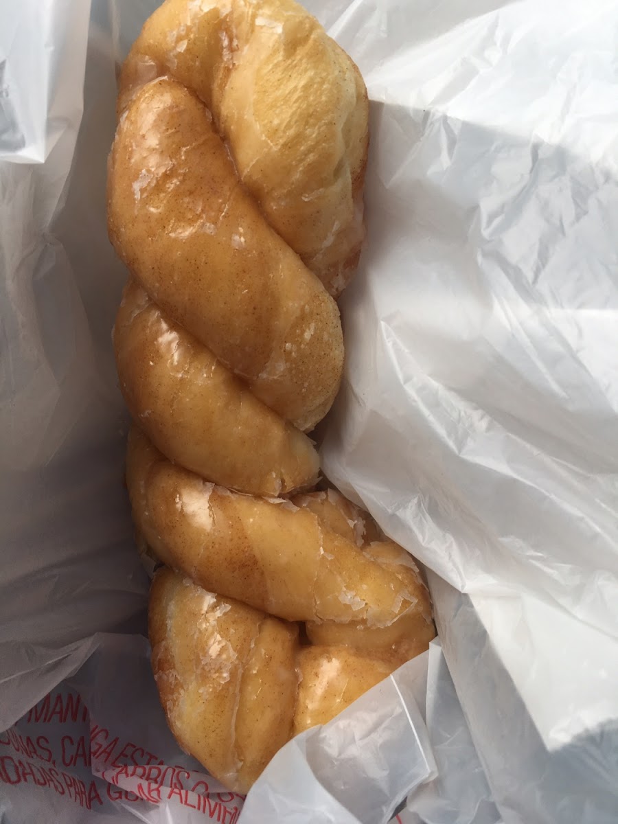 My husband is not gf, but he loved the food. He choose this donut for himself. He had this a pot of jasmine tea that she brought back from her own country.